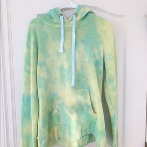 Teal/Yellow Tie Dye Hoodie